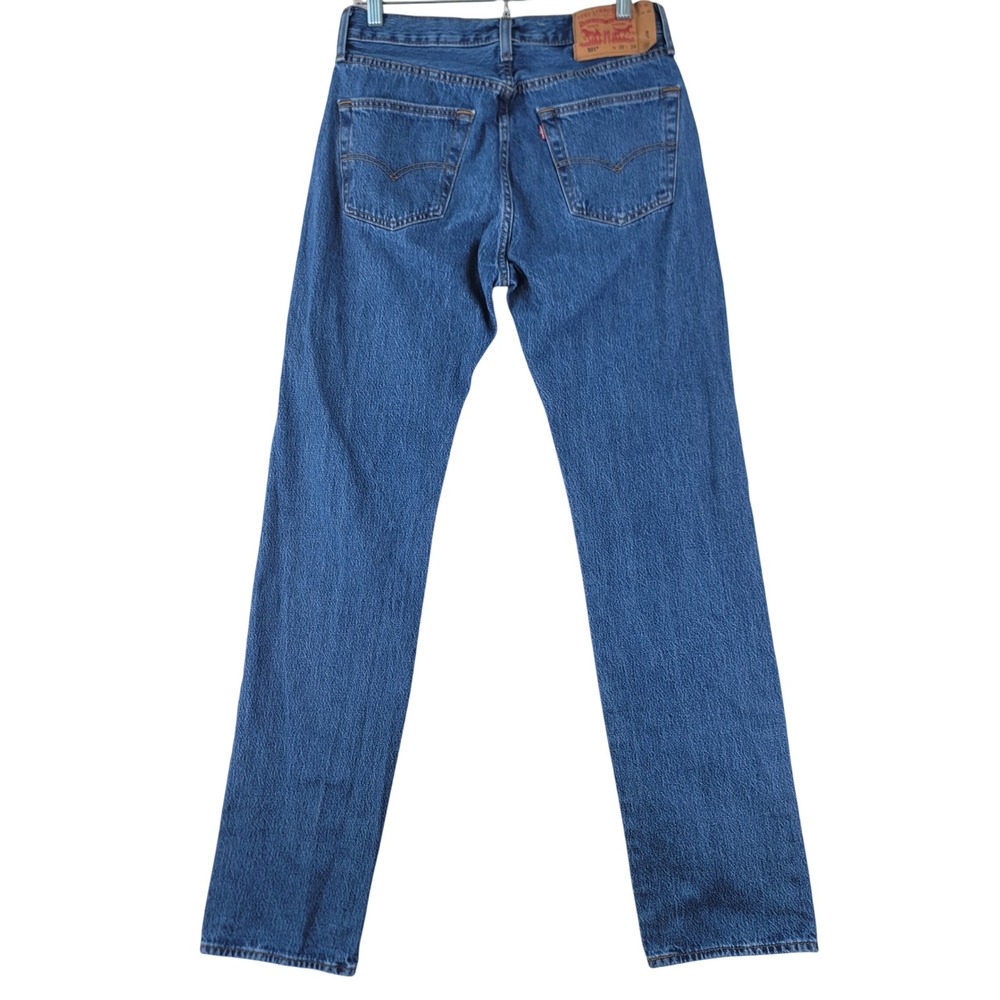 Levi's 501 Original Fit Jeans Mens 30x34 (Fits: 29x33) Blue Straight Leg Denim